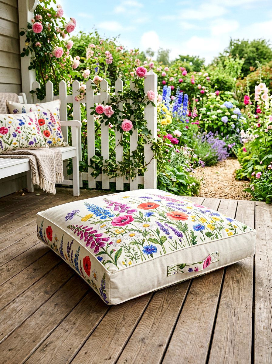 Floral Outdoor Floor Pillow - 30 outdoor floor pillow ideas aesthetic