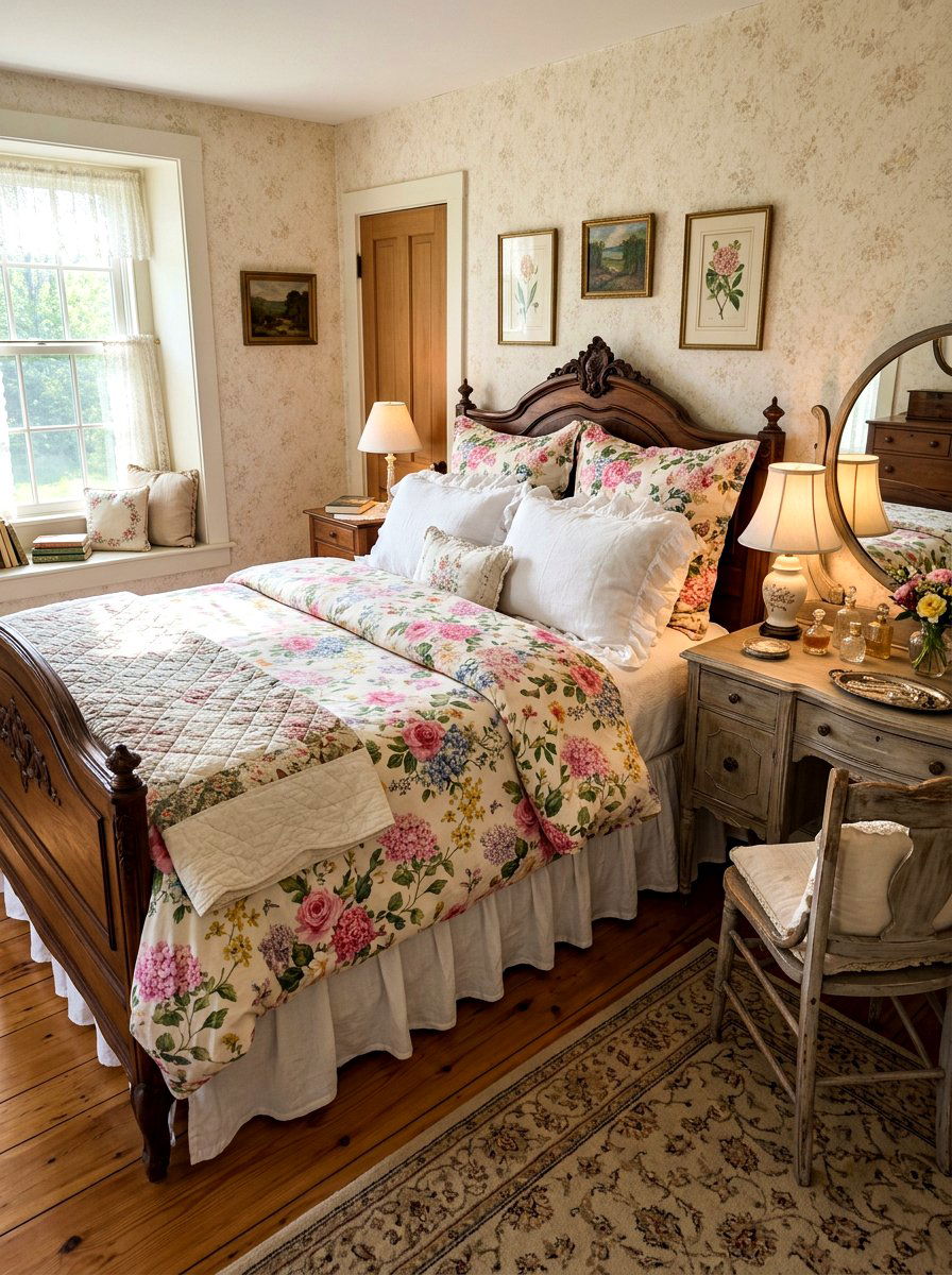 Floral Pattern Bedding - 30 bedscape styling ideas