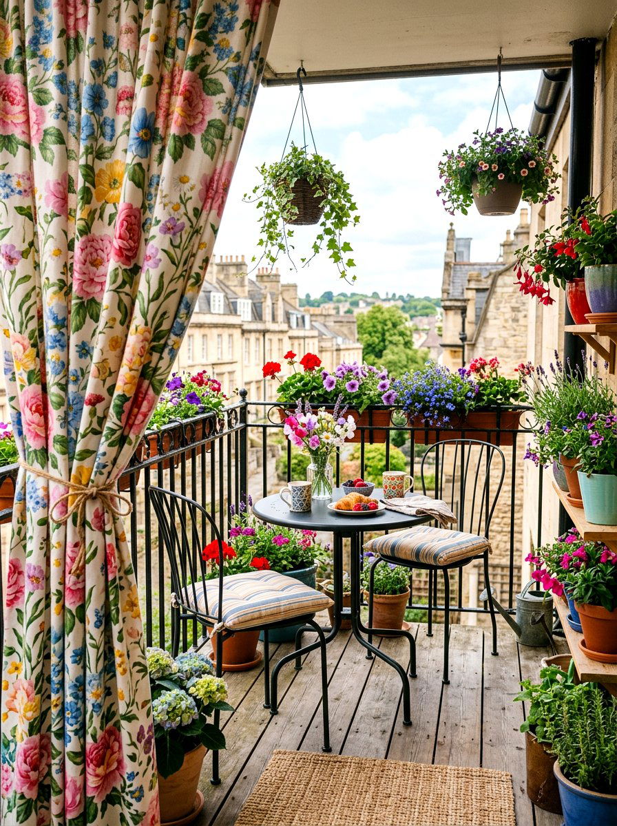 Floral Print Balcony Curtains - 30 balcony privacy curtain ideas aesthetic