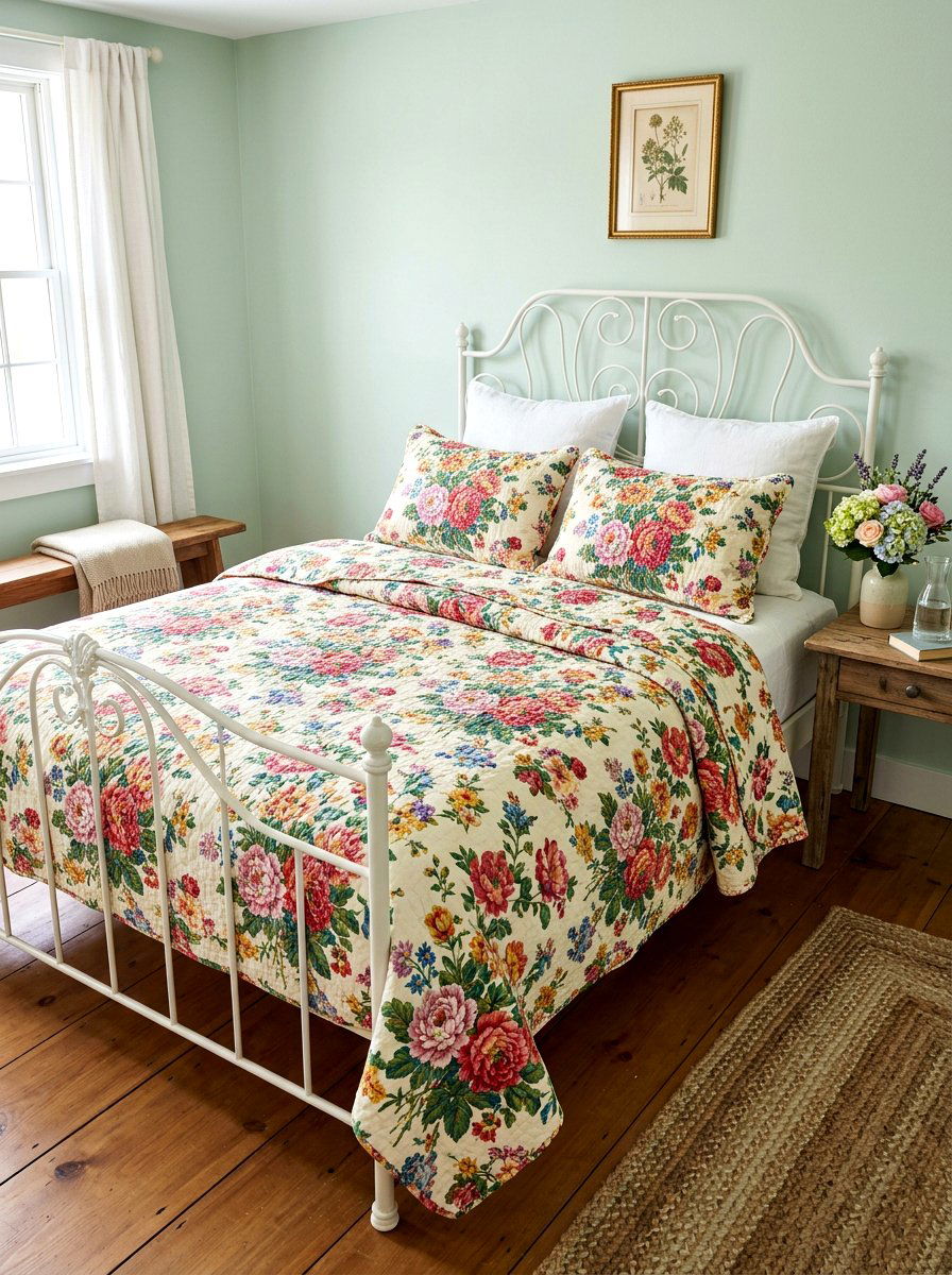 Floral Quilt Set - 30 guest room bedding ideas