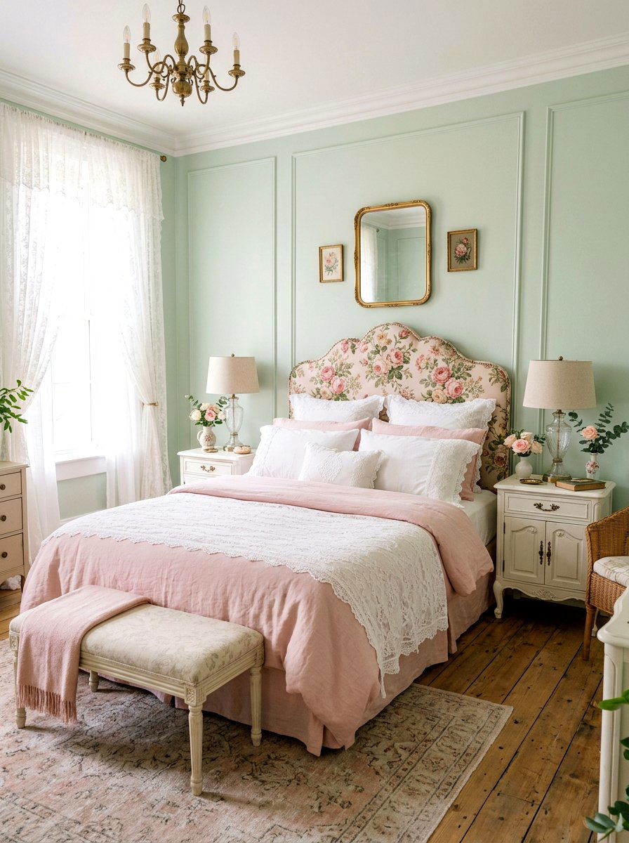 Floral Scalloped Headboard - 30 scalloped headboard ideas