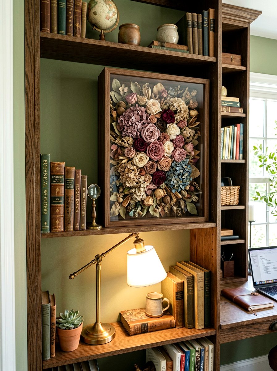 Floral Shadow Box - 30 dried flower decor ideas