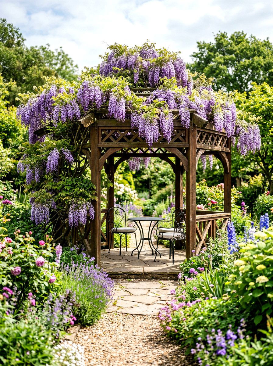Floral Trellis Gazebo - 30 gazebo decorating ideas