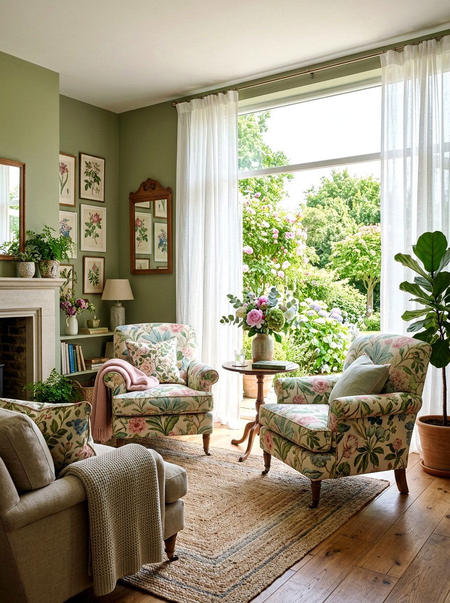 Floral Upholstery Living Room - 30 classic traditional living room ideas