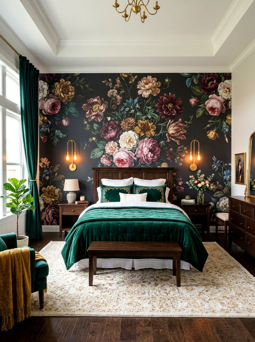 Floral Wall Mural - 30 peel and stick mural ideas