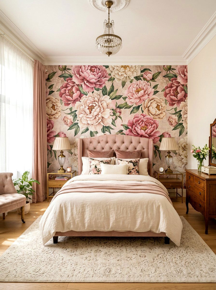 Floral Wallpaper Bedroom - 30 bloomcore bedroom ideas