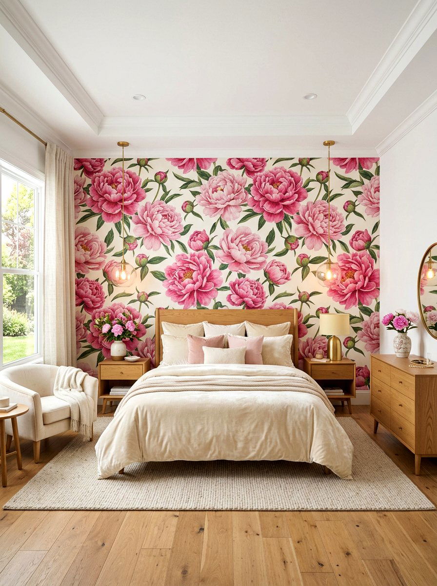 Floral Wallpaper Bedroom - 30 flower room ideas