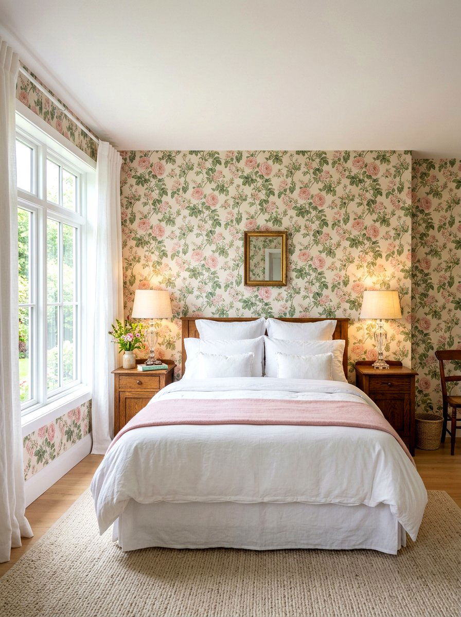 Floral Wallpaper Bedroom - 30 grandmother bedroom ideas