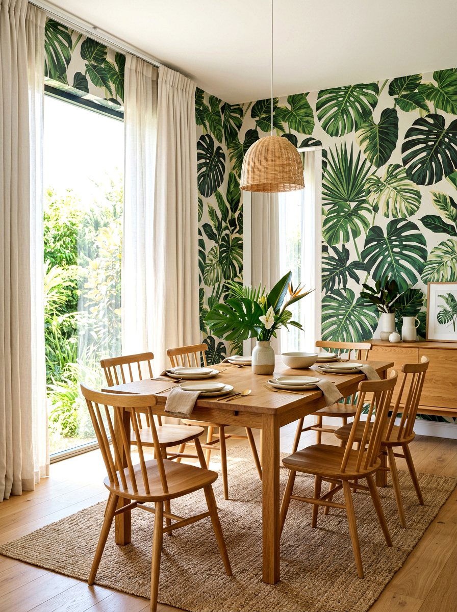 Floral Wallpaper Dining Room - 30 tea party dining room ideas
