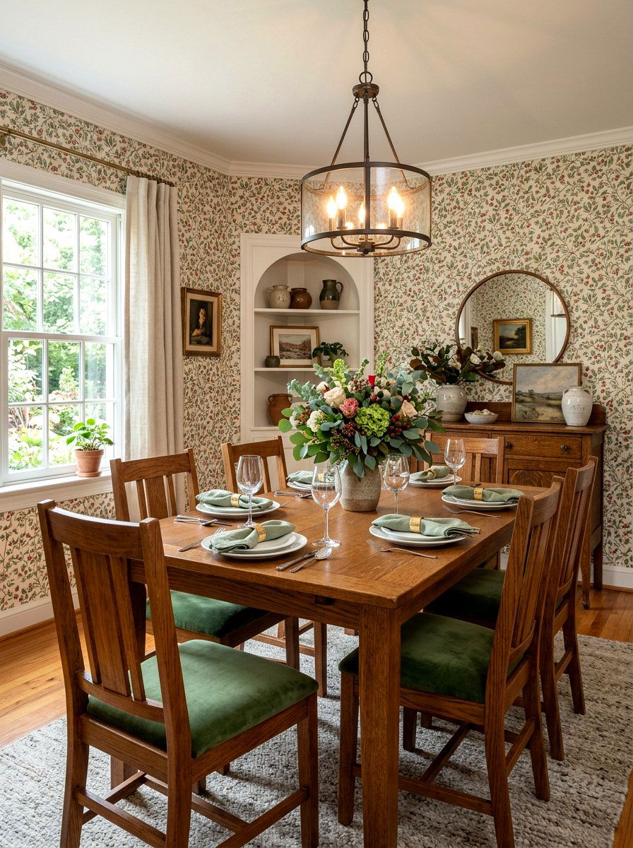 Floral Wallpaper Dining Room - 30 English dining room ideas