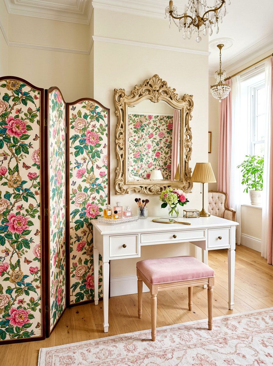 Floral Wallpaper Screen - 30 folding screen ideas