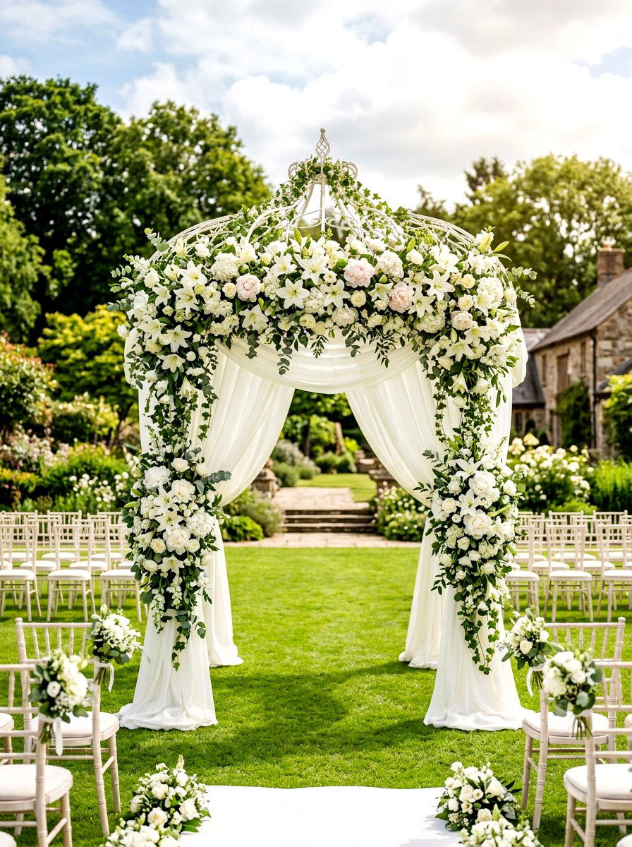 Floral Wedding Arbor - 30 arbor entrance ideas