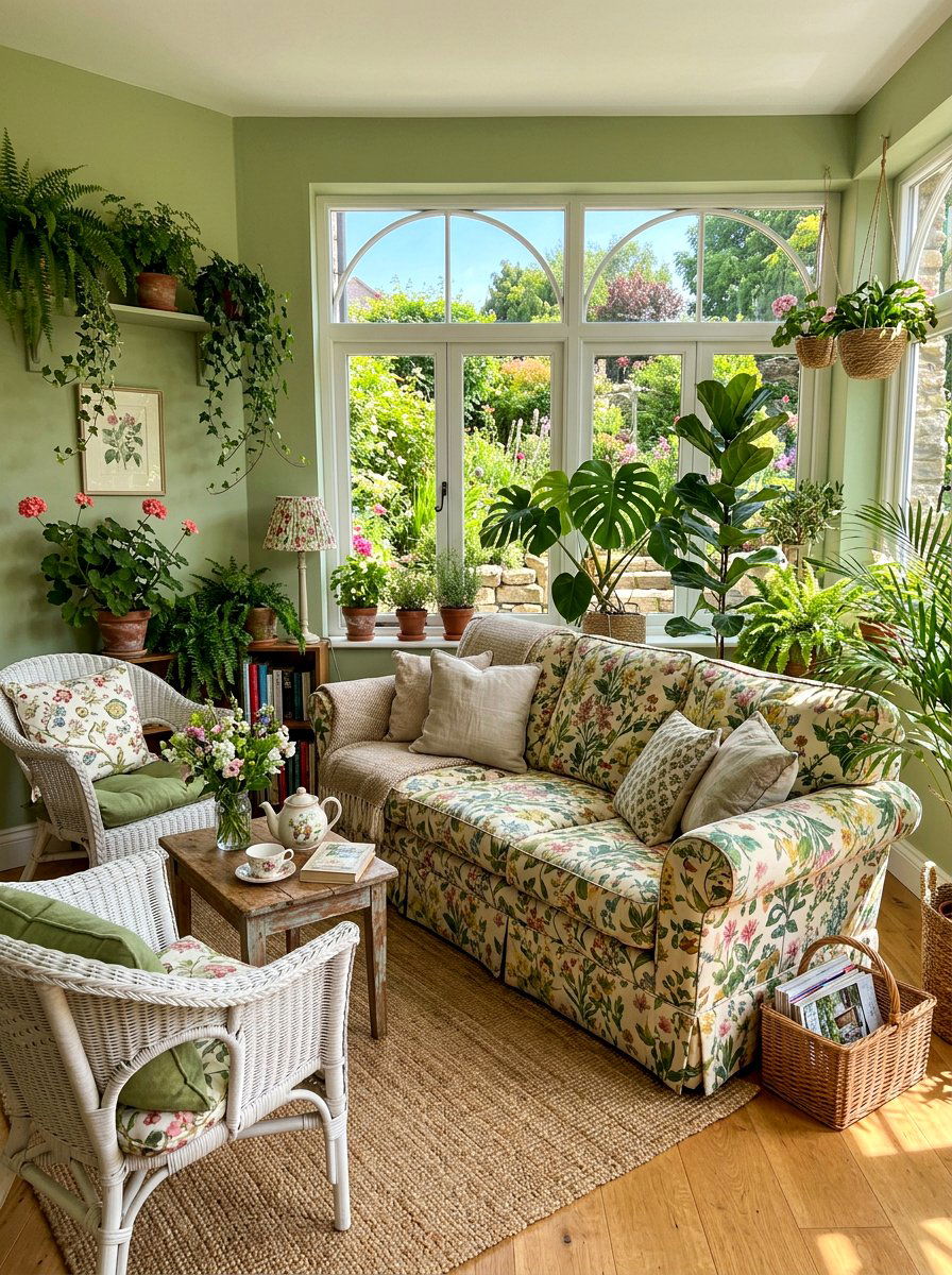 Floral print skirted sofa - 30 skirted sofa ideas