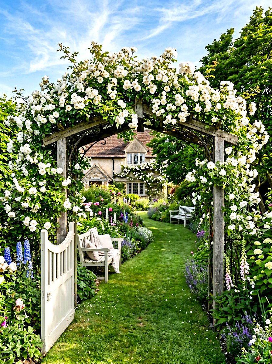 Flower Arbor Gate - 30 garden gate ideas