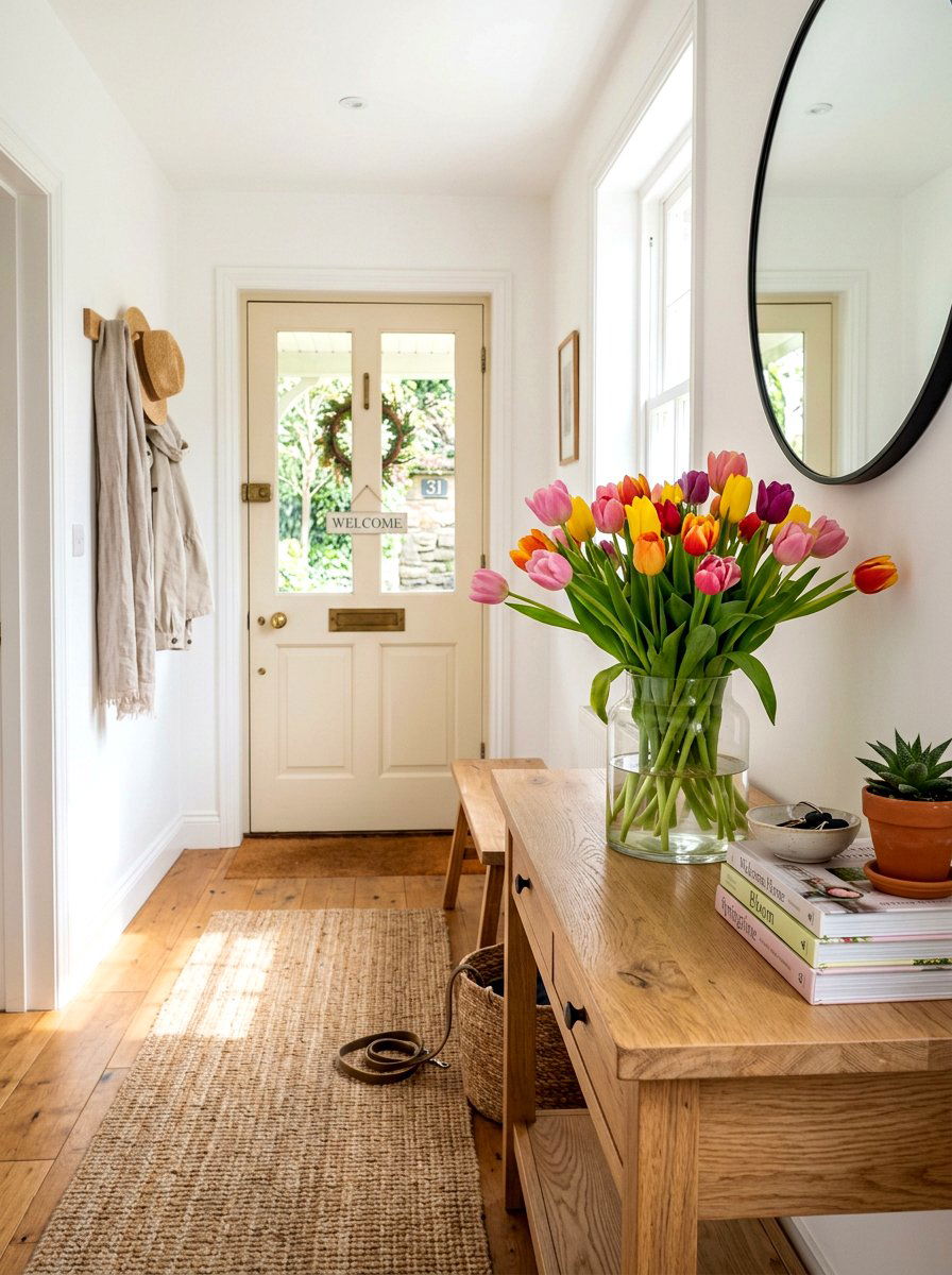 Flower Arrangement for Entry - 30 designer entry table decor ideas
