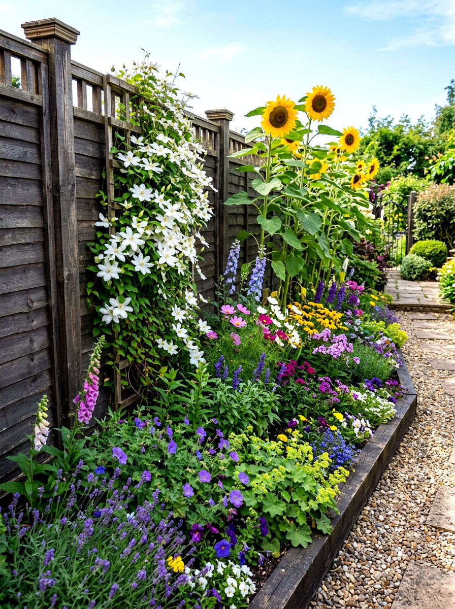 Flower Bed Along Fence - 30 flower bed ideas