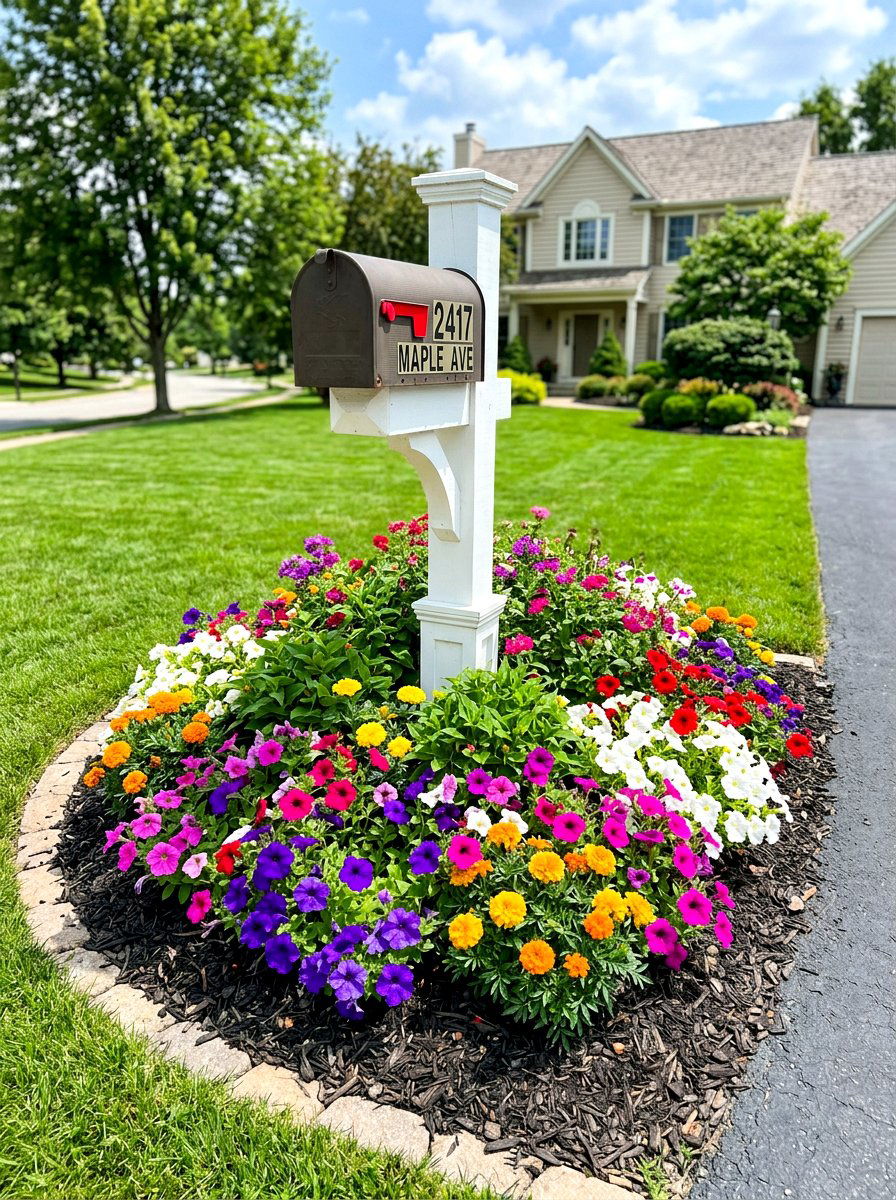 Flower Bed Around Mailbox - 30 mailbox landscaping ideas