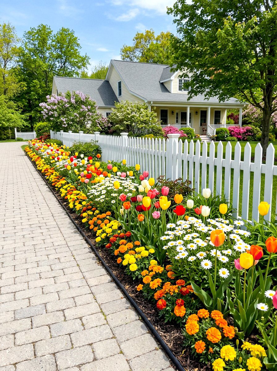 Flower Bed Driveway Border - 30 driveway border ideas