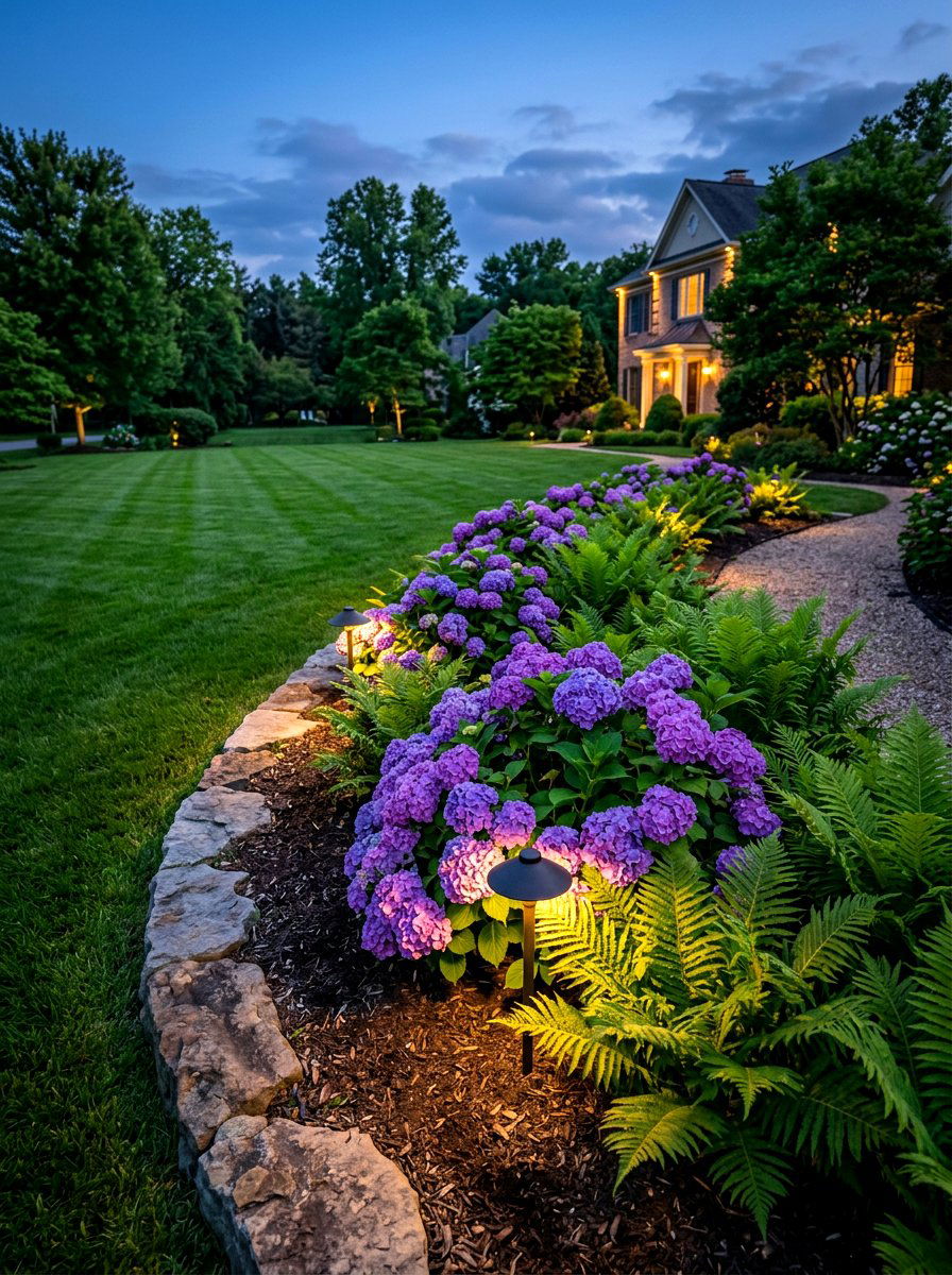Flower Bed Spotlighting - 30 front yard lighting ideas