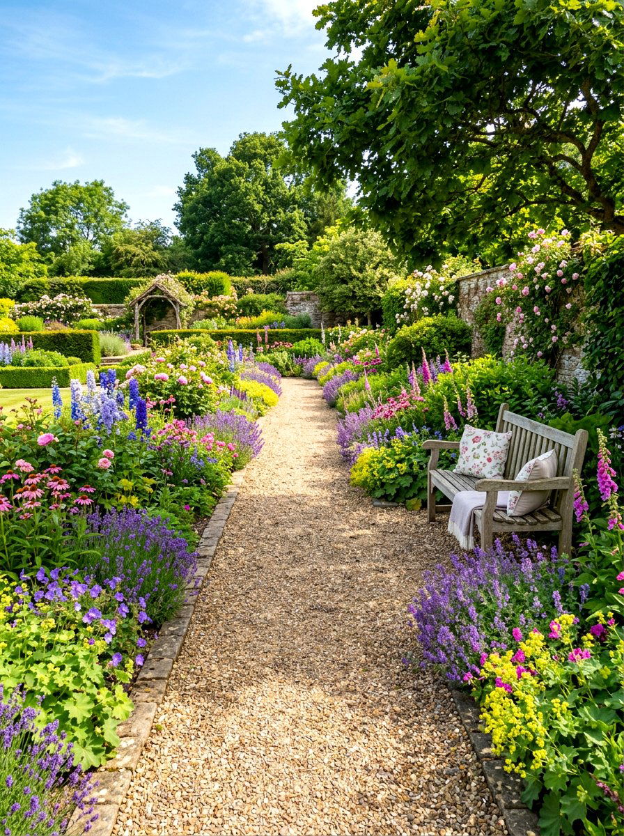 Flower Garden Path - 30 cutting garden layout ideas