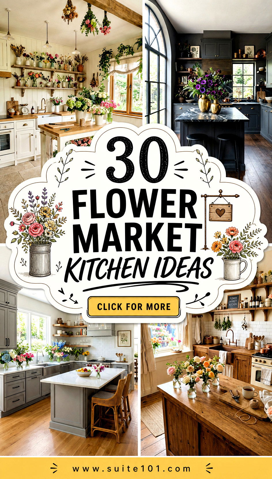Flower Market Kitchen Ideas 30 Market-Inspired Cooking Spaces - Flower Market Kitchen Ideas: 30 Market-Inspired Cooking Spaces