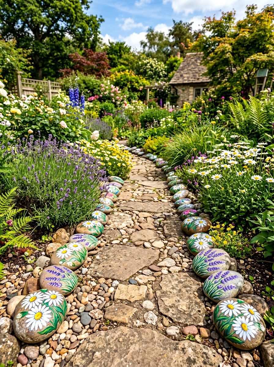 Flower Painted Rocks - 30 painted rock ideas