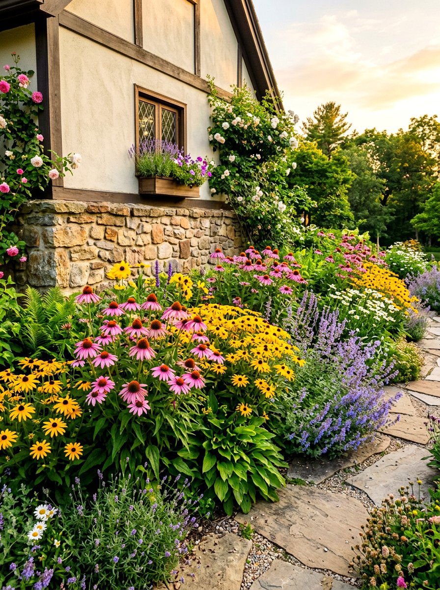 Flower bed around foundation - 30 foundation landscaping ideas