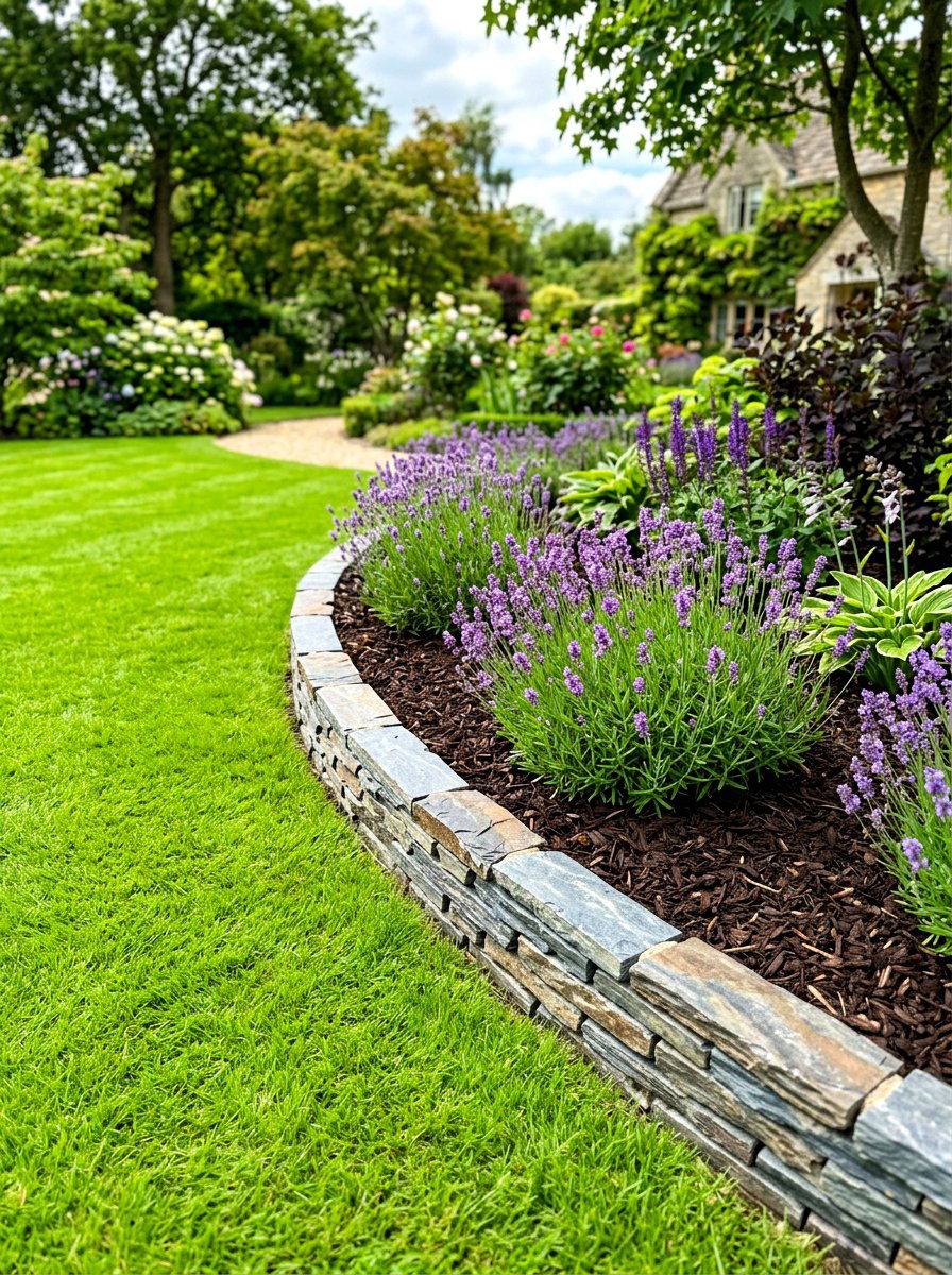 Flower bed edging - 30 simple curb appeal ideas