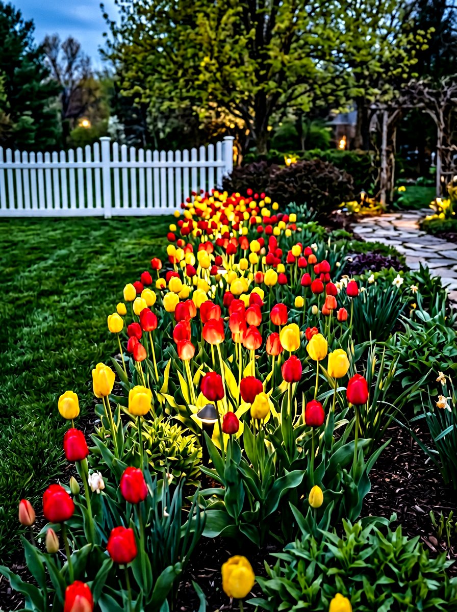 Flower bed spikes - 30 garden lighting ideas