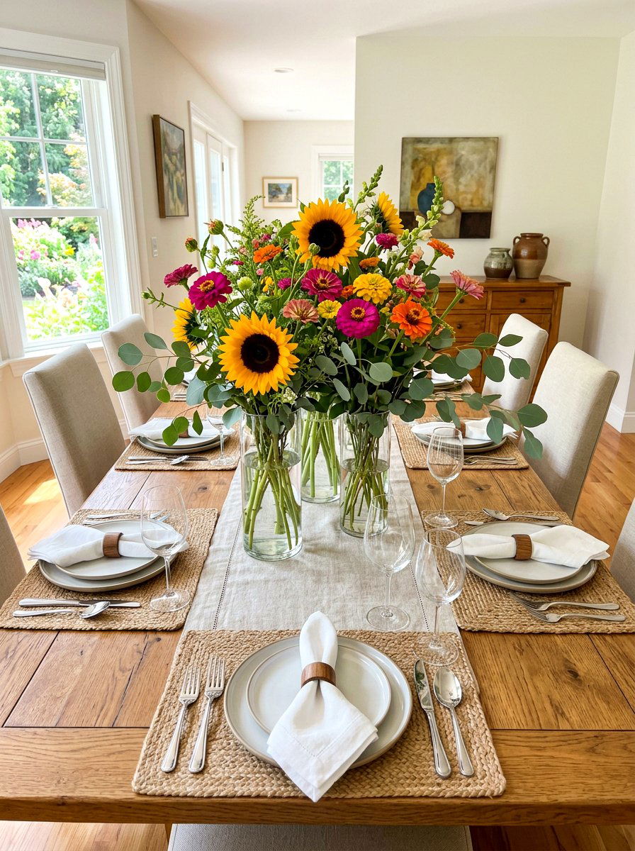 Flower centerpiece arrangement - 30 summer hosting home ideas