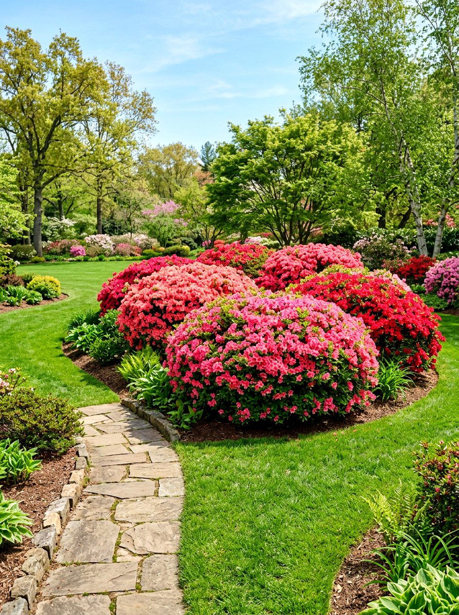 Flowering Azalea Bush - 30 Japanese garden ideas