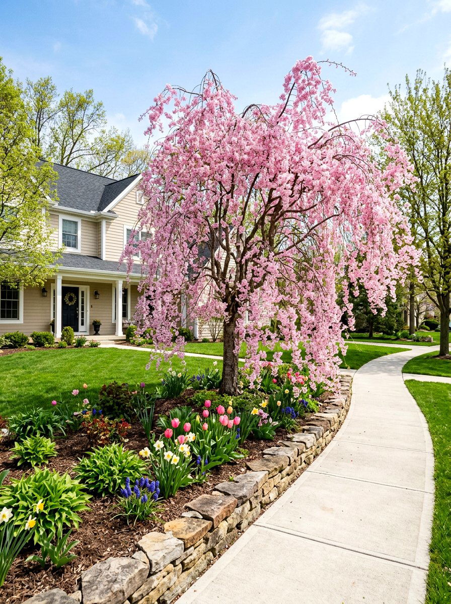 Flowering Cherry - 30 front yard tree ideas