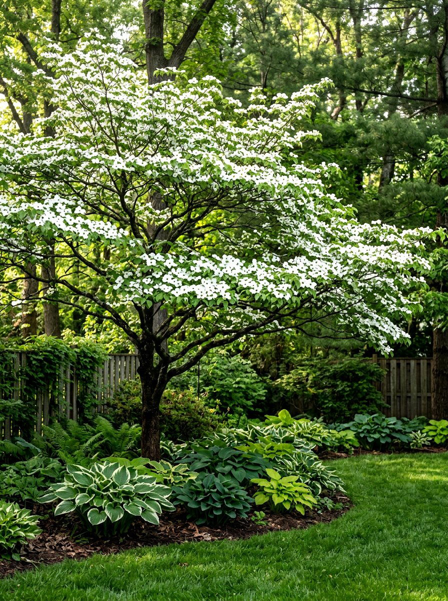 Flowering Dogwood Tree - 30 backyard shade tree ideas