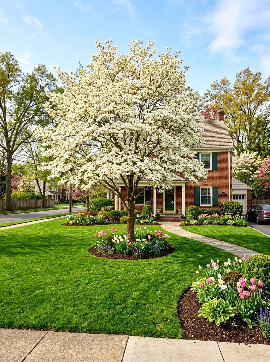 Flowering Dogwood - 30 front yard tree ideas