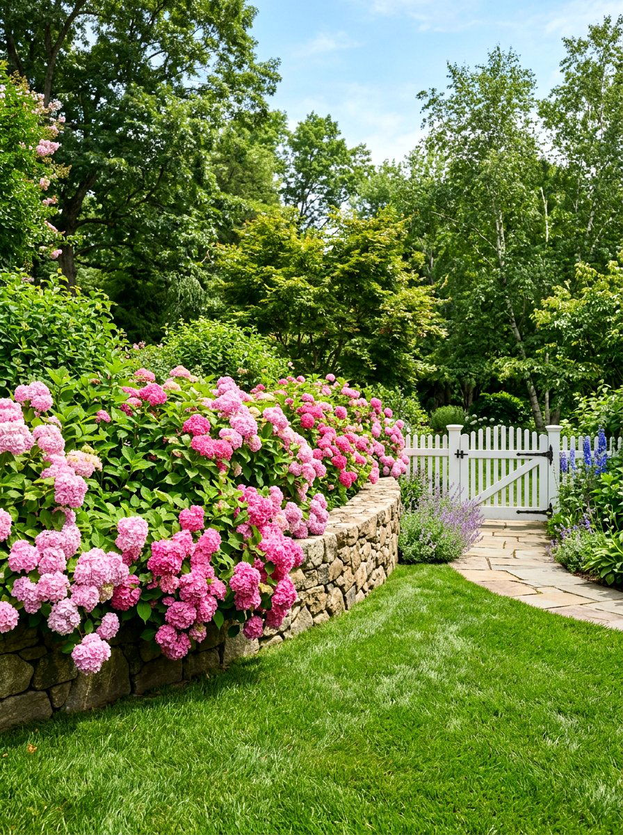Flowering Shrub Retaining Wall - 30 retaining wall garden ideas