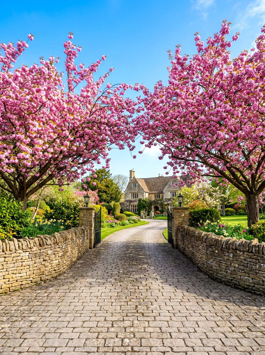 Flowering driveway trees - 30 driveway entrance ideas