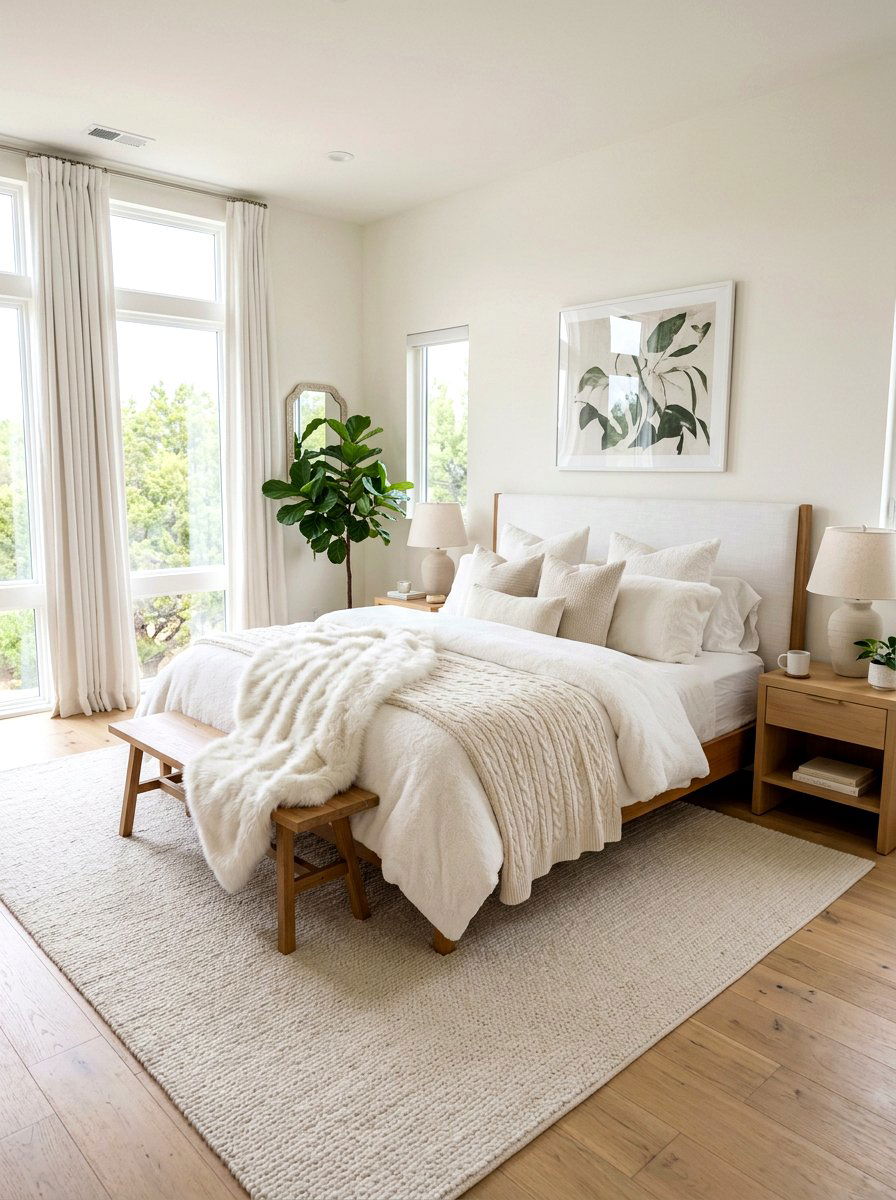 Fluffy White Bedding - 30 cloud inspired bedroom ideas