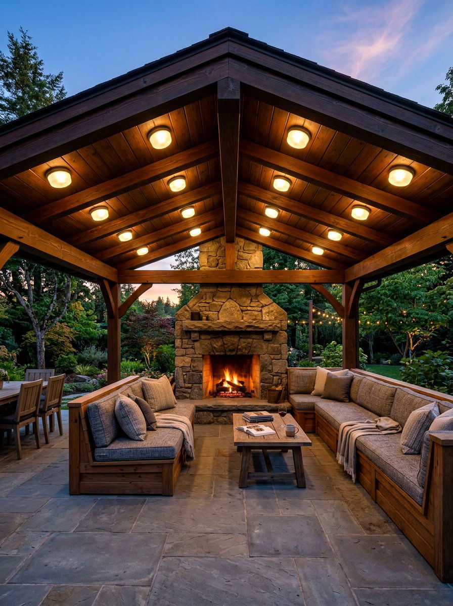 Flush Mount Ceiling Lights - 30 pavilion lighting ideas