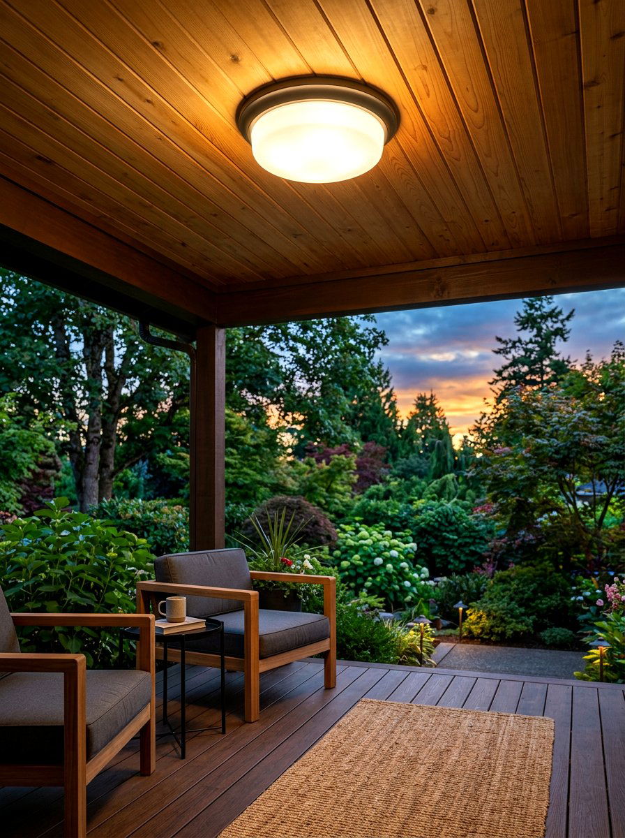 Flush Mount Light - 30 outdoor entry lighting ideas