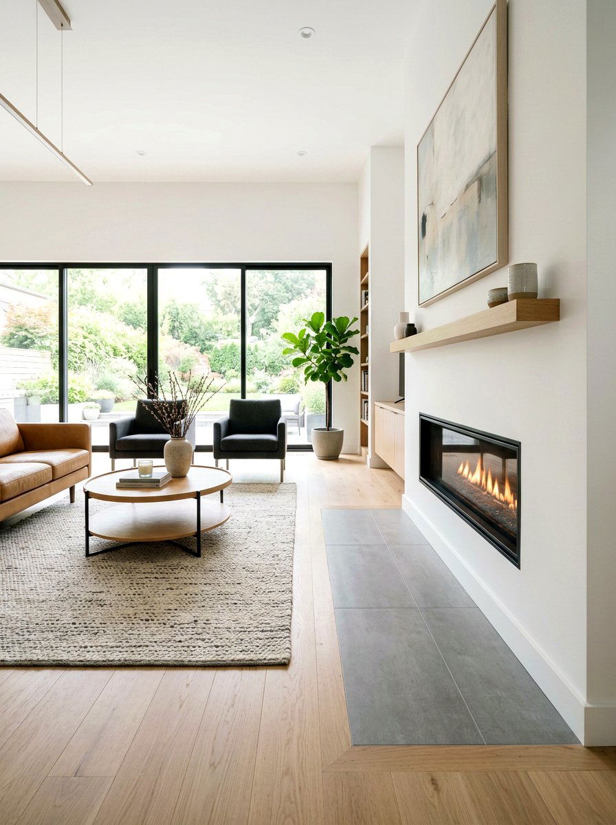Flush Tile Hearth - 30 fireplace hearth ideas