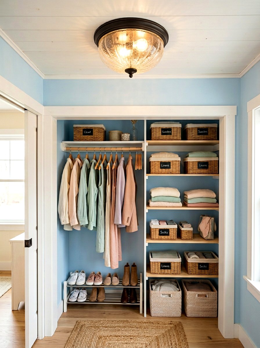 Flush mount closet light - 30 closet lighting ideas
