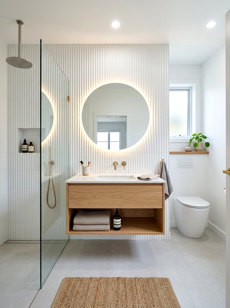 Fluted 3D Wall Tile - 30 bathroom accent tile ideas