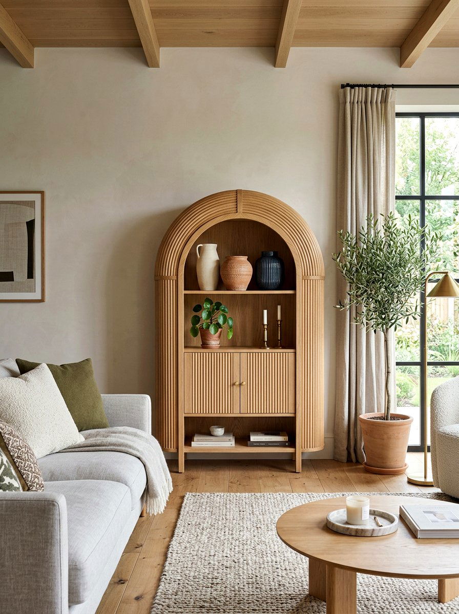 Fluted Arched Cabinet - 30 fluted furniture ideas