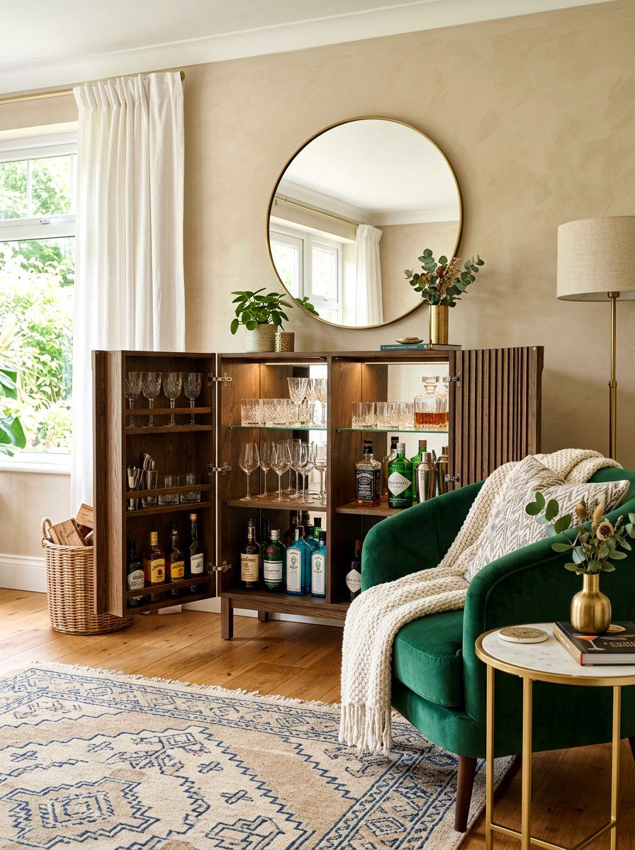 Fluted Bar Cabinet - 30 fluted furniture ideas