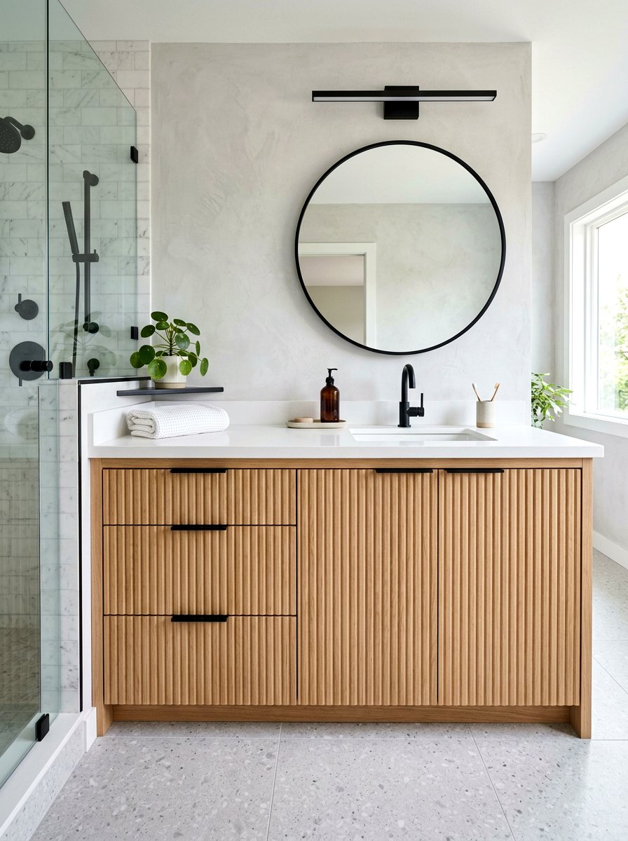 Fluted Bathroom Cabinet