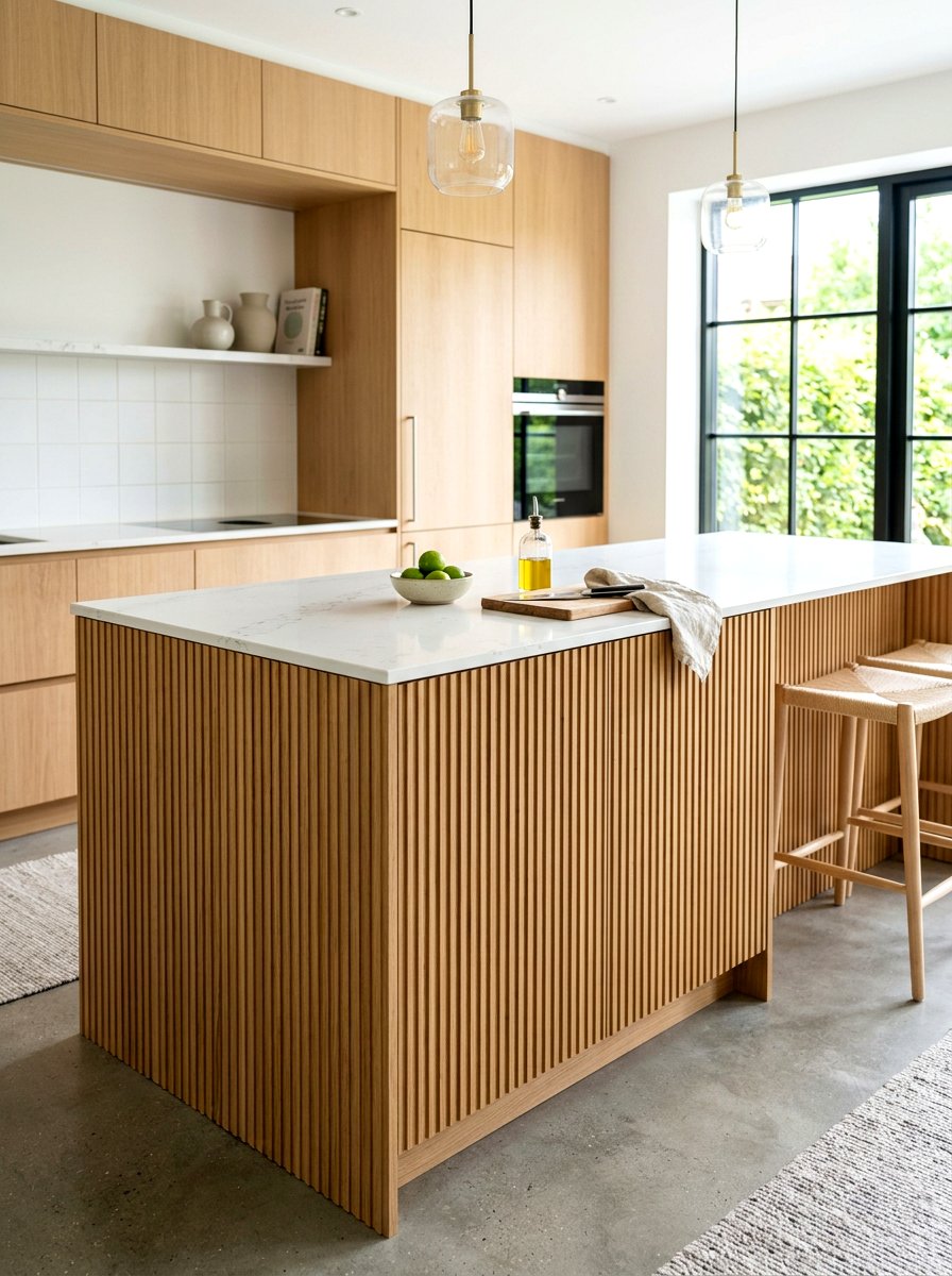Fluted Cabinet Detail - 30 furniture style kitchen ideas