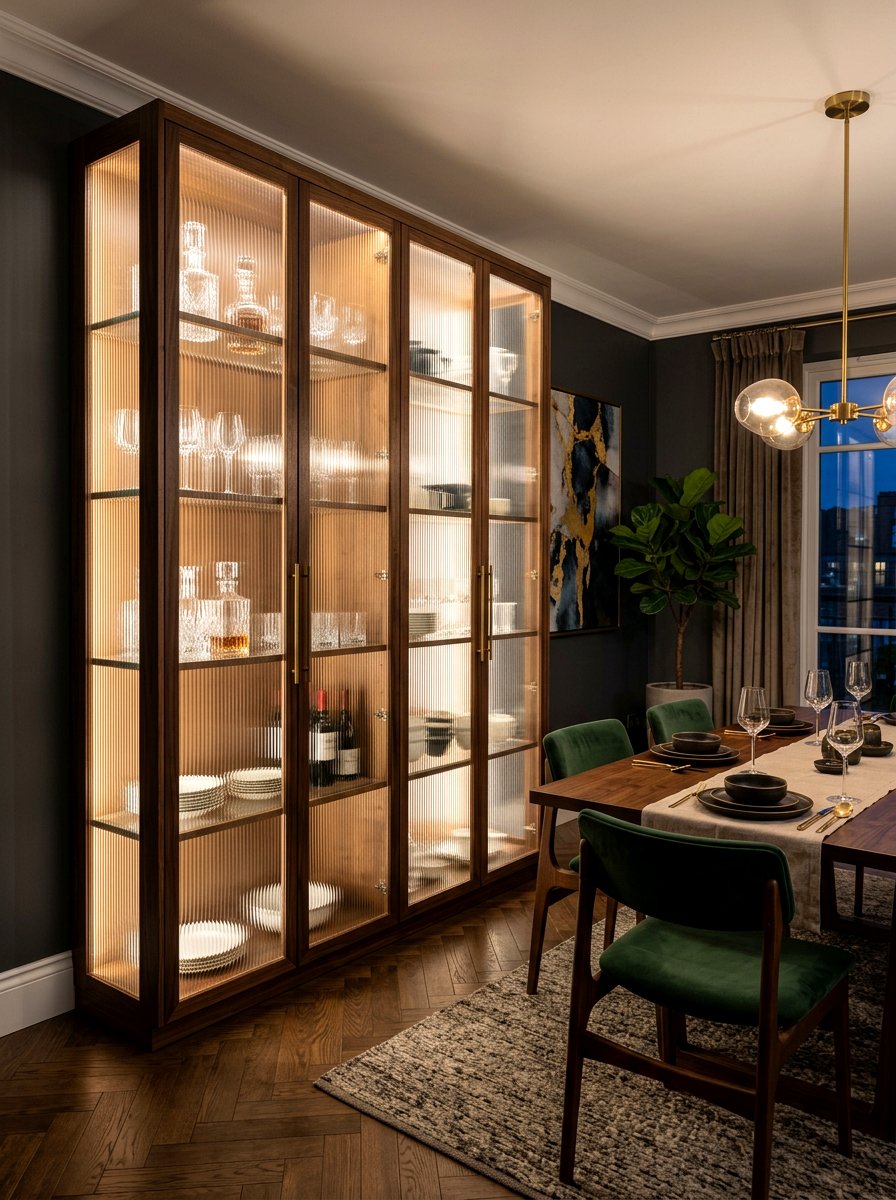 Fluted Glass Cabinet Modern Dining Room - 30 display cabinet ideas