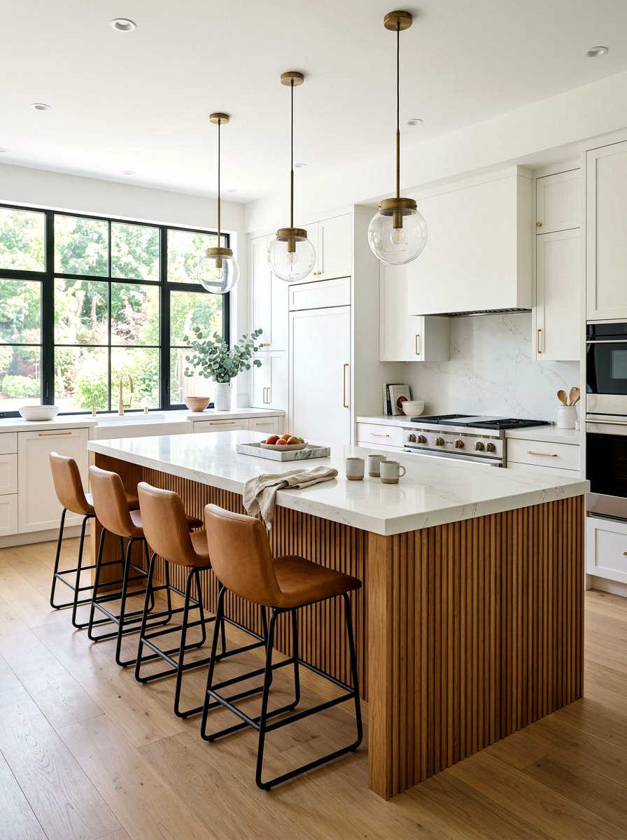 Fluted Kitchen Island - 30 fluted furniture ideas