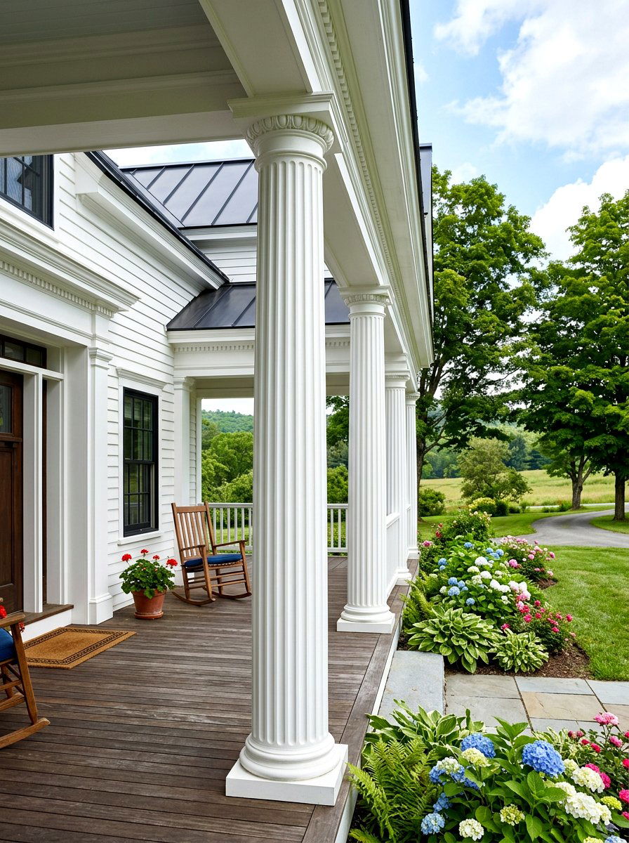 Fluted Porch Column - 30 farmhouse porch columns ideas