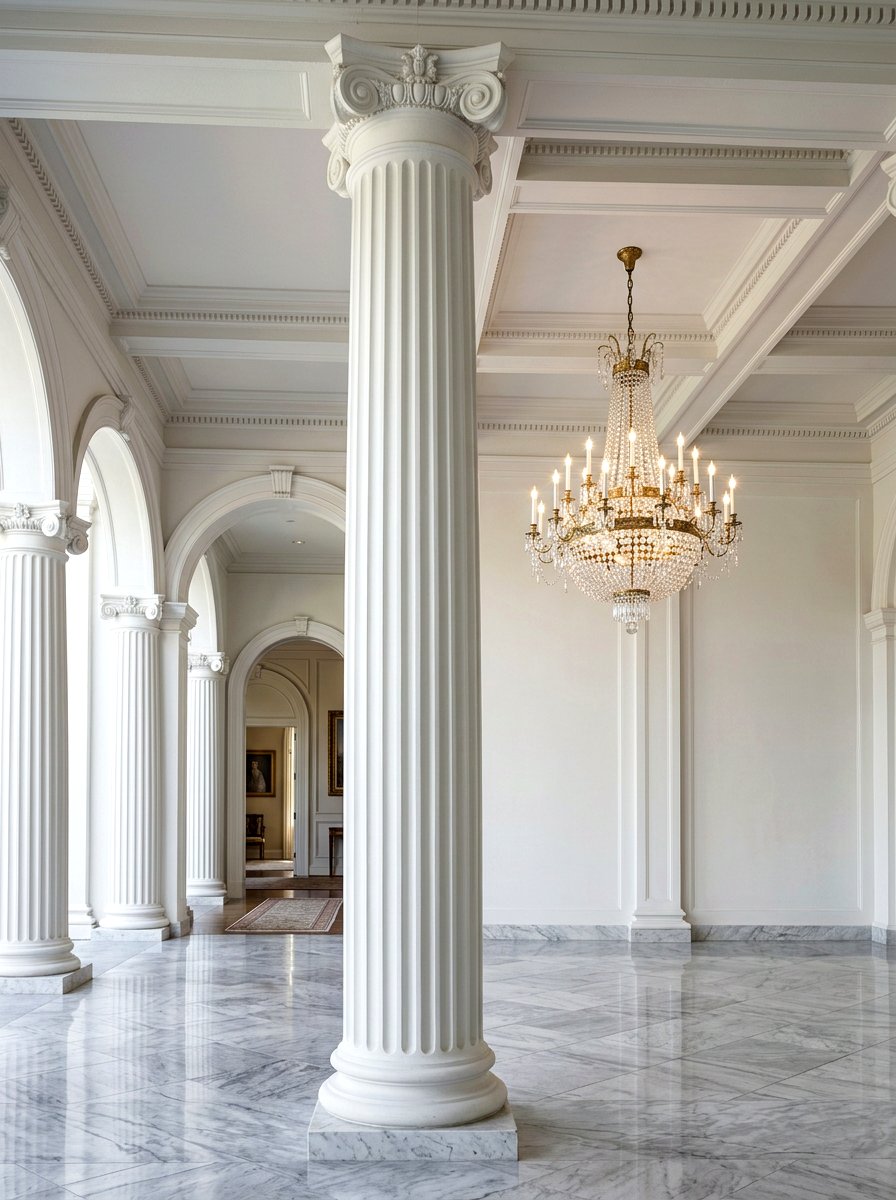 Fluted Round Column - 30 porch columns decor ideas